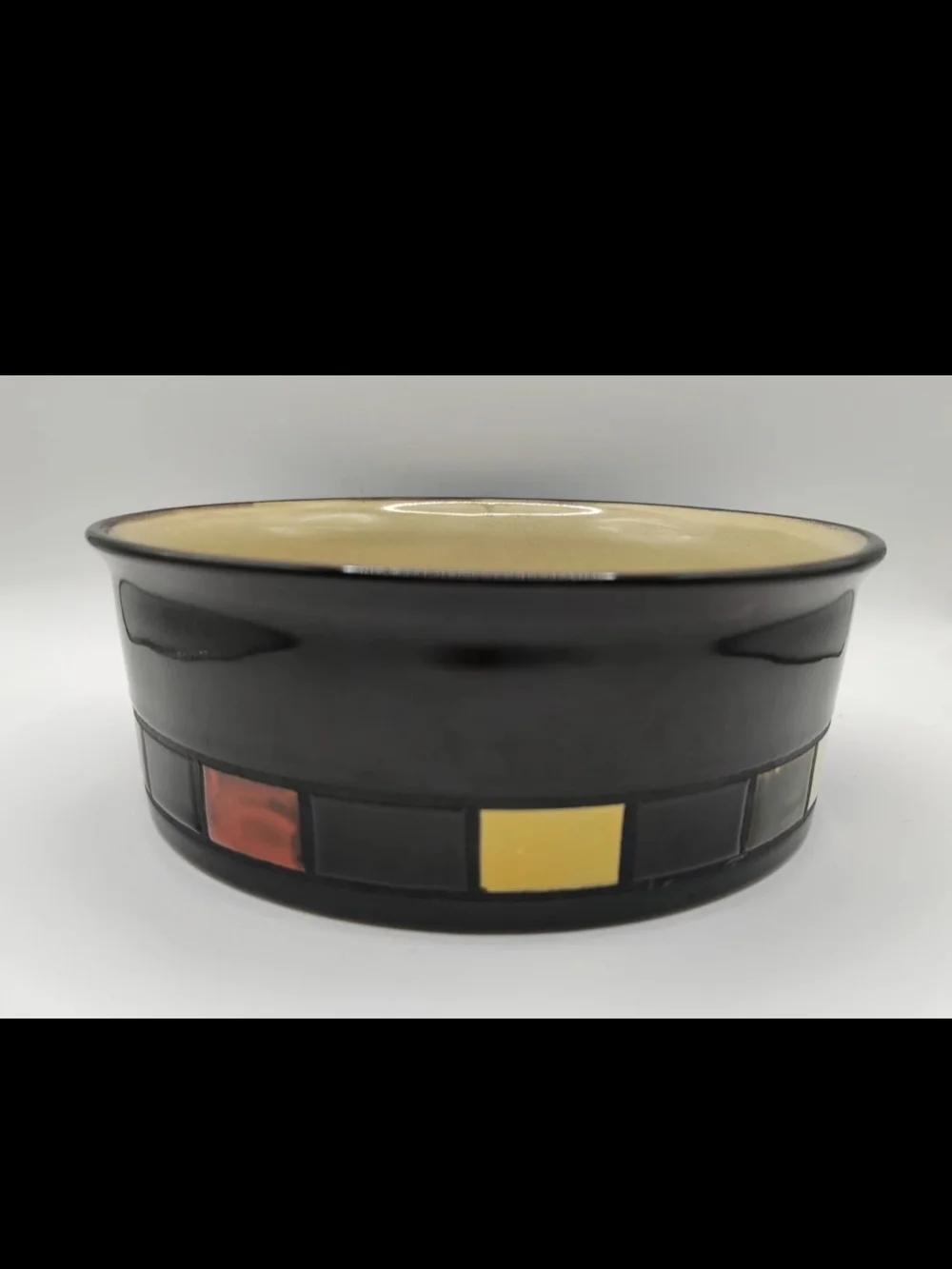 Gibson Everyday Stoneware Mosaic Dog Dish/ Bowl